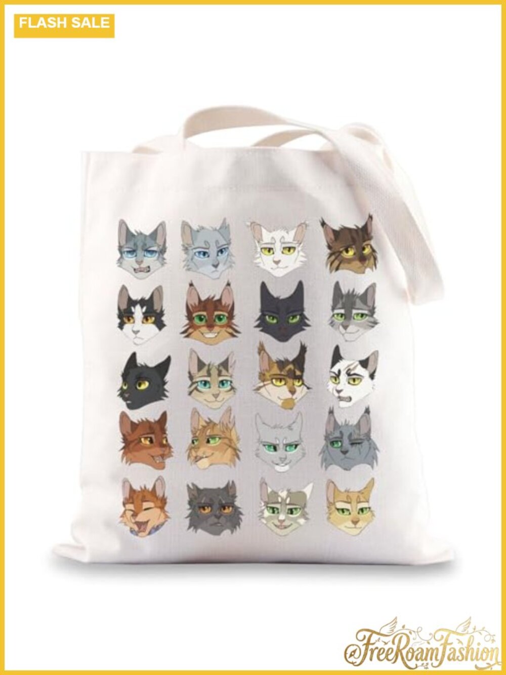 Canvas Tote Bag Cat Novels Shoulder Bag Extra Large Water Resistant